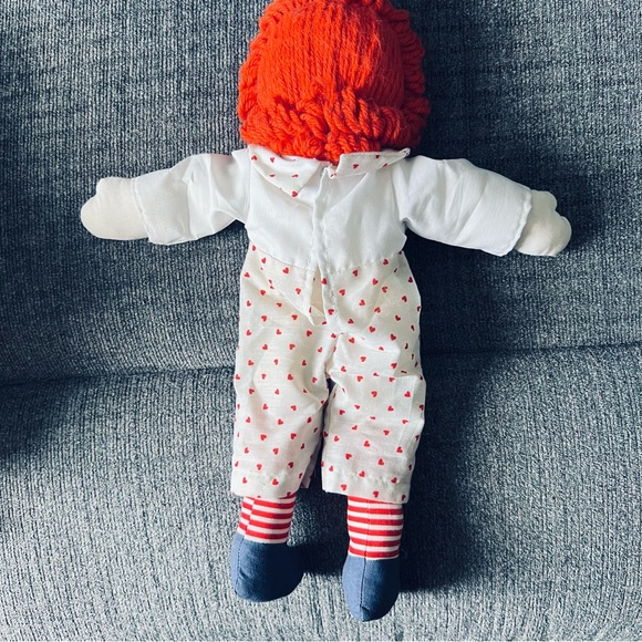 ♥️Vintage Handmade Raggedy Ann & Andy Dolls 14.5” w I Love You Hearts & Clothes - Picture 9 of 11